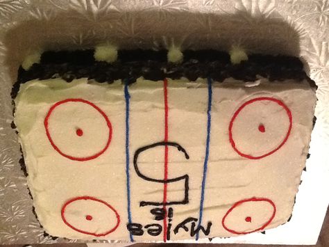 Hockey Birthday Cake, Hockey Cake, Hockey Cakes, Boys Hockey, Hockey Birthday, 5th Birthday Cake, Skating Party, Skate Party, Winter Birthday