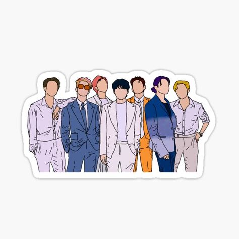 BTS members illustrations from Butter teaser photo • Millions of unique designs by independent artists. Find your thing. Sticker Bts, Me Stickers, Stickers Bts, Bts Sticker, Bts Butter, Cute Laptop Stickers, Pop Stickers, Tumblr Stickers, Scrapbook Stickers Printable