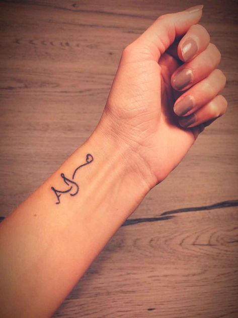 50 Amazing J Letter Tattoo Designs and Ideas – Body Art Guru A J Tattoo Initial, Letter J Tattoo, Kids Initial Tattoos, Font Tato, Diy Tattoo Permanent, J Tattoo, Tato Dengan Makna, Tattoo Diy, O Tattoo