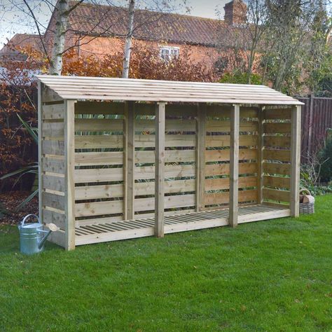 Firewood Storage Outdoor, Firewood Shed, Log Store, Wood Storage Bench, Wood Store, Firewood Storage, Wooden Log, Wood Shed, Pallets Garden