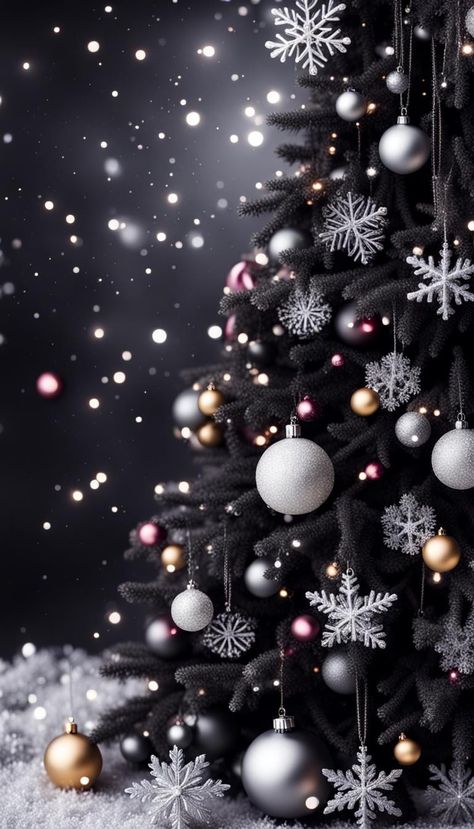 #christmas #wallpaper #background #snowflakes #sparkling #elegant #follow4more Wallpaper For New Year, Christmas Decor Wallpaper, Crismistmas Wallpaper, New Year’s Wallpaper, Cute Christmas Phone Wallpaper, Christmas Tree Background Wallpapers, Xmas Background Wallpapers, Gothic Christmas Wallpaper, 3d Christmas Wallpaper