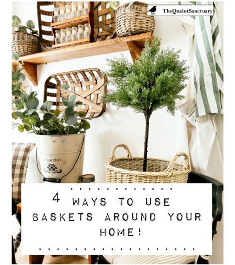 4 ways to Use Baskets in your Home Uses For Baskets, Mudroom Closet, Square Baskets, Front Entryway, Large Baskets, Dining Room Inspiration, Large Plants, Linen Closet, Diy Blog