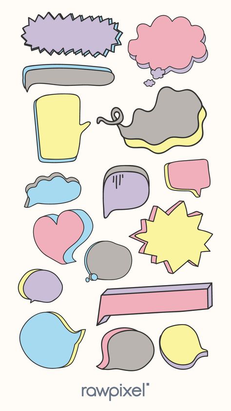 Find more free and premium royalty-free blank speech bubble vectors as well as stock photos, PSD, mockups, and illustrations at rawpixel.com Speech Bubbles Design, Speech Bubble Design, Thought Bubble, Conversation Heart, Speech Bubbles, Thought Bubbles, Bullet Journal Writing, Bullet Journal Art, Bullet Journal Stickers