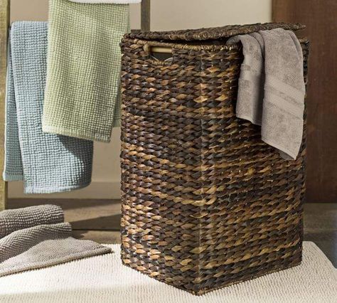 Perry Hamper & Liner- Havana Weave Laundry Room Organization Storage, Laundry Sorting, Laundry Basket Organization, Bath Organization, Small Closet Organization, Small Laundry, Laundry Hamper, Free Interior Design, Wicker Laundry Basket