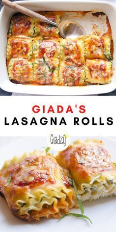 Rolled Lasagna Spinach Ricotta, Eggplant Lasagna Rolls, Lasagna With Prosciutto, Best Italian Recipes Dinners, Ricotta Spinach Lasagna Rolls, Giada De Laurentiis Lasagna Recipes, Recipes That Use Marinara Sauce, Valentine Meals For A Crowd, An Italian In My Kitchen Recipes