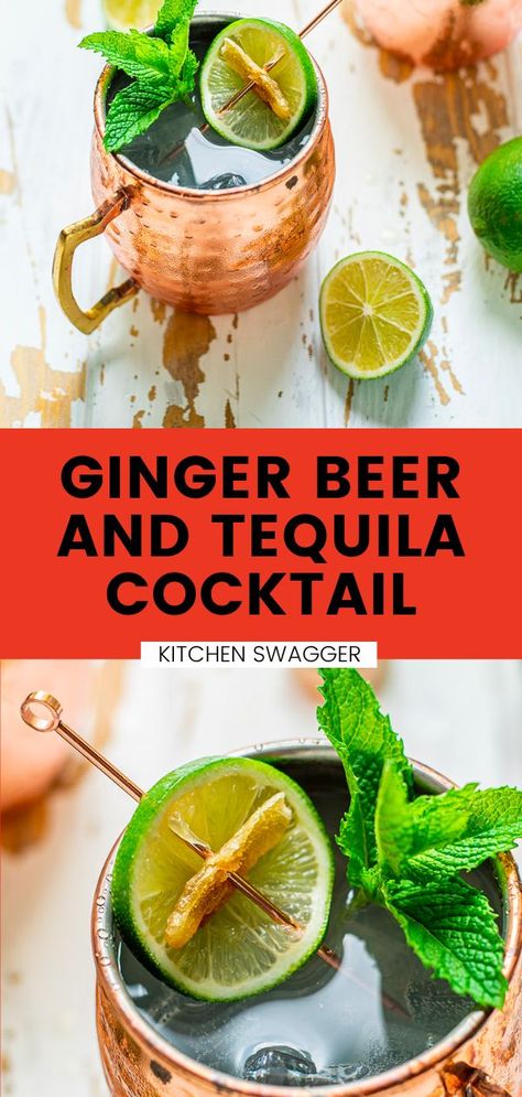 Tequila Mule, Ginger Beer Drinks, Classic Tequila Cocktails, Classic Vodka Cocktails, Ginger Beer Recipe, Beer Cocktail Recipes, Ginger Beer Cocktail, Tequila Cocktail, Mule Recipe