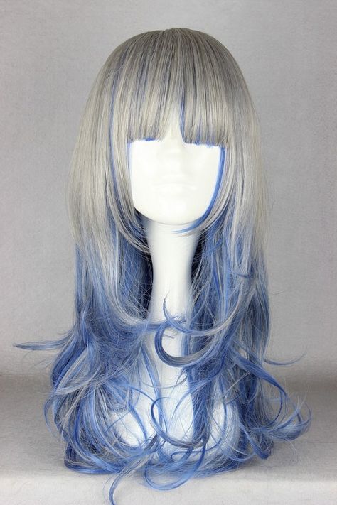 Silver Blue Hair, Silver Wigs, Wig Party, Long Curly Wig, Harajuku Style, Hair Styling Tools, Hair Women, Mermaid Hair, Long Hairstyles