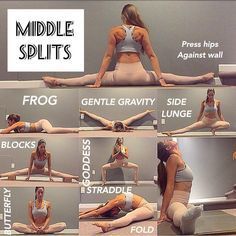 middle splits Do Splits, Dancing Tips, Cheer Stretches, Dance Stretches, Motivație Fitness, Gymnastics Stretches, Flexibility Dance, Cheer Workouts, How To Do Splits