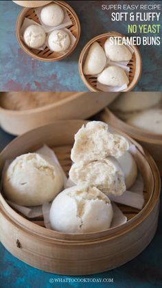 Easy Steamed Buns, How To Make Steamed Buns, How To Make Bao Buns, Steam Buns Recipe Easy, Easy Bao Buns Recipe, Korean Steamed Buns, Chinese Steam Bun Recipe, Buns Recipe Easy, Steam Buns Recipe