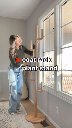 442K views · 16K reactions | A cactus 🌵 c̶o̶a̶t̶ ̶r̶a̶c̶k̶ plant stand?! Say less 😍 Comment ‘cactus’ for the link to be auto-sent to your inbox! I’m pretty convinced the more plants you have the more creative you need to get to display them AND get them the light they need. Having 250+ houseplants means I’ve had to get 𝘱𝘳𝘦𝘵𝘵𝘺 creative over the years. Portable is my new favorite way to display plants (vs shelves/holes in the wall) because this way I can chase the sun around! Also could you imagine this on a covered patio in summer?! And of course, dual purpose is also great — guests coming over? Remove the plants & use it as intended! 🧥 Follow for more plant care & styling tips 🫶🏻 and find me in stories daily talking all things plants & life! | Samantha Hermann | Forrest Frank · Cactus Coat Rack, Forrest Frank, Say Less, Chasing The Sun, Plant Supports, Styling Tips, Covered Patio, Plant Life, Plant Stand