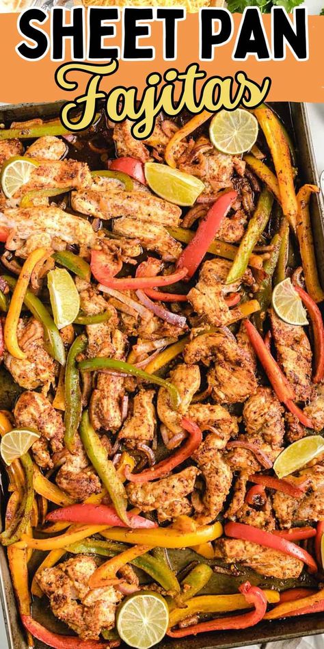 Sheet Pan Fajitas - One-Pan dinner ready in 30 Minutes! Sheet Pan Fajitas, Pan Fajitas, Chicken Fresh, Homemade Fajita Seasoning, Pan Chicken Fajitas, One Pan Dinner, Recipe Sheets, Lettuce Wrap, Fajita Seasoning