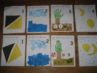 The Preschool Experiment: The End of The Beginning! Creation story lessons Creation Activities, Preschool Bible Lessons, Bible Story Crafts, Days Of Creation, Preschool Bible, Creation Story, Creation Crafts, Church Crafts, Bible Activities