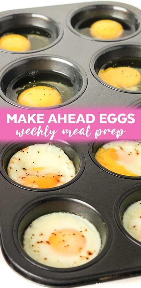 How to Bake Eggs in Oven in Muffin Tin {15 Minutes Meal Prep} Meal Prep Eggs, On The Go Meal Prep, Make Ahead Meal Prep, Low Carb Egg Muffins, Oven Baked Eggs, Breakfast Recipe Ideas, Egg Benedict, Desayuno Keto, Baked Eggs Recipe