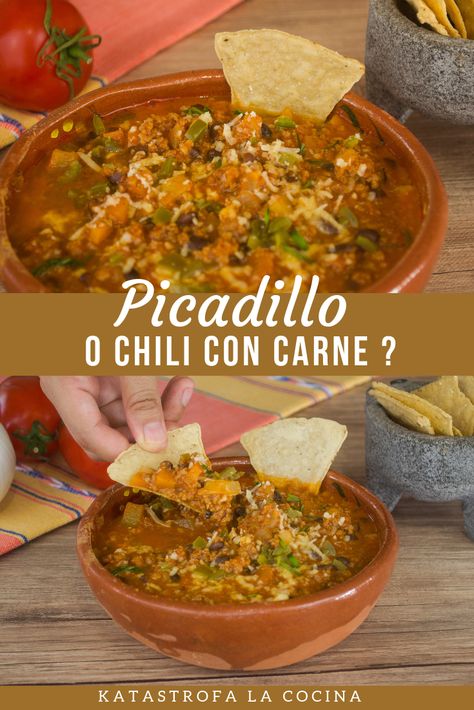 Hola, me gustaria compartir con ustedes como preparo el "Picadillo" en Casa. #picadilloderes #picadillo #mexicano #carnemolida #chiliconcarne #chili #receta #comohacer #katastrofalacocina #comida Picadillo Mexicano, Tomato Salsa, Mexican Food, Mexican Food Recipes, Salsa, Chili, Ethnic Recipes