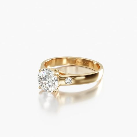 Round solitaire engagement ring