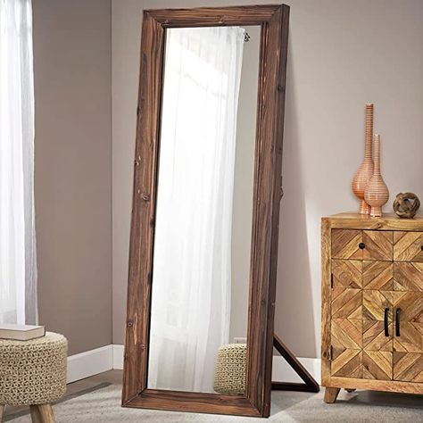 Wood Full Length Mirror, Leaner Mirror, Rustic Wood Frame, Wooden Mirror, Dressing Mirror, Length Mirror, Mirror Frame, Wood Mirror, Home Decorators