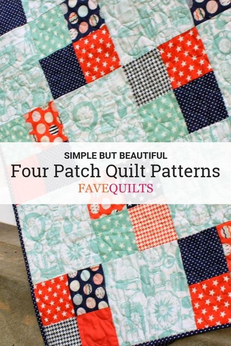 Show off your fancy fabrics with these simple but beautiful four patch quilt patterns. Four Patch Quilt Patterns, Patch Quilt Patterns, 4 Patch Quilt, Beginner Quilt, Four Patch, Quilt Care, Beginner Quilt Patterns, Pink Quilts, Easy Quilt Patterns