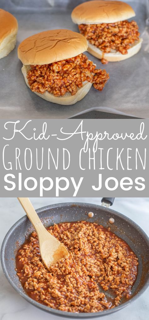 Ground Chicken Sloppy Joes Quick Ground Chicken Recipes, Ground Chicken Curry, Ground Chicken Sloppy Joes, Simple Sloppy Joes, Ground Chicken Recipes Easy, Chicken Sloppy Joe Recipe, Chicken Sloppy Joes, Joe Recipe, Ground Chicken Recipes