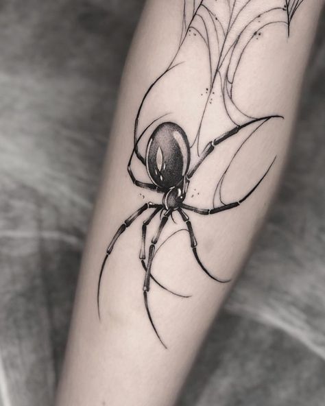 Spider Tattoo Design, Blast Over Tattoo, Tato Dada, Tato Dengan Makna, Spider Web Tattoo, Tattoo Filler, Web Tattoo, Tattoo Background, Palm Tattoos