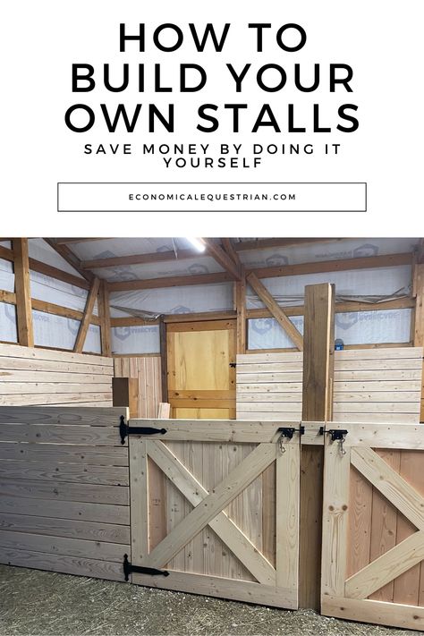 DIY Stall Build Horse Stables Small, Horse Stalls Diy, Horse Stalls Doors, Small Horse Barns, Horse Farm Ideas, Barn Hacks, Diy Horse Barn, Horse Barn Ideas Stables, Small Barns