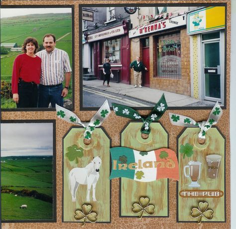 Ireland 4 - Scrapbook.com Ireland Scrapbook, Scrapbooking Layouts Travel, Wedding Scrapbooking Layouts, Travel Scrapbook Pages, Travel Sketchbook, Travel Album, Vacation Scrapbook, Ireland Vacation, Europe Vacation