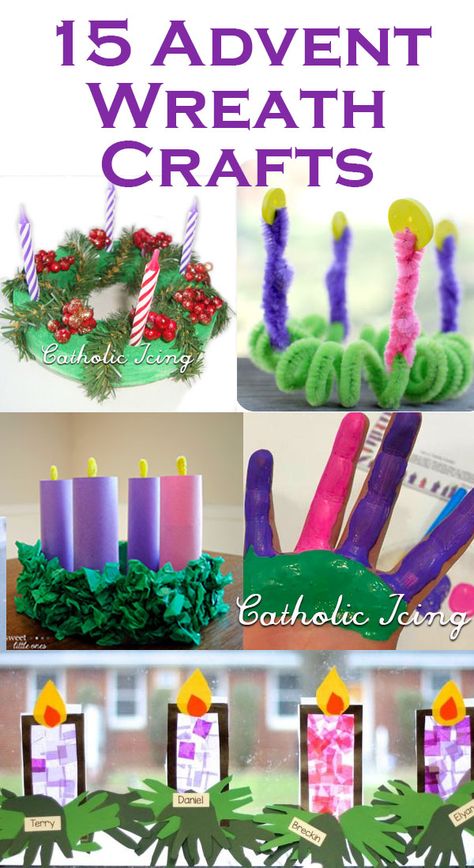 Advent Wreath Crafts For Kids. This is such a great list! Tons of amazing craft ideas here for Advent. #catholicicing #advent #adventforkids #catholicadvent #adventwreath #adventwreathcraft #liturgicalliving #weavethefaith #domesticchurch #liturgicalyear Advent Wreath Craft For Kids Catholic, Advent Wearth, Advent Wreath Craft For Kids, Kids Advent Wreath, Advent Crafts For Kids, Wreath Crafts For Kids, Advent Wreath Craft, Advent 2023, Halloween To Christmas