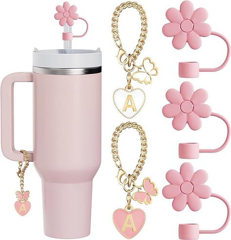 These goes great with your stanely cup and its will add more life to your cup aswell😘 40 Oz Tumbler With Handle, Tumbler Handle, Straw Covers, Cute Letter, Straw Cover, Straw Toppers, Cup Accessories, 40 Oz Tumbler, Cute Letters