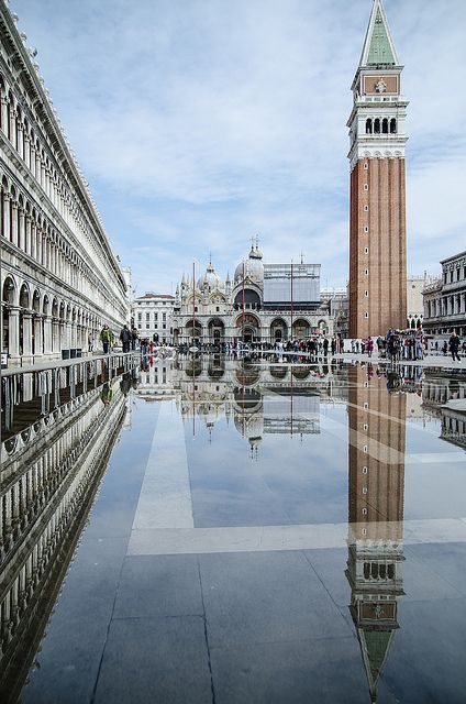 St Mark Basilica and San Marco Campanile at San Marco Square, Venice, Italy (Built in 1093) Piazza San Marco, Venice Travel, Italy Photography, Pipe Dream, Europe Travel Destinations, Vatican City, World Cities, Italy Vacation, San Marco