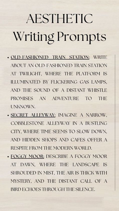 Unleash your inner writer with these 60 aesthetic writing prompts. Perfect for those looking for creative writing prompts aesthetic, short story prompts, and dark academia aesthetic writing prompts. Whatever your assignment, our custom writing services are here for you. Pen & Progress: Navigating Essays with Pro Strategies 😘 can i write a college admission essay, short creative writing prompts high school, university of washington application essay questions 🚀 #StudentLife Writing Prompt S, Dark Academia Aesthetic Writing, Dark Academia Prompts, Writing Prompts Aesthetic, Short Story Prompts Creative Writing, Creative Writing Prompts Short Stories, Short Story Ideas Writing Prompts, Aesthetic Writing Prompts, Improv Acting