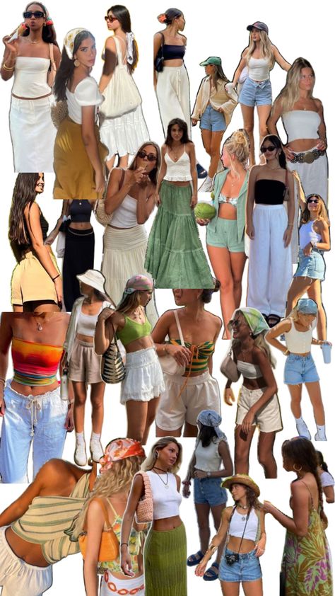 Summer outfit ideas aesthetic Hawaii Outfit Inspiration, Lake Vacation Outfits, Cali Outfits, Greece Summer Outfits, Summer Vacation Outfit Ideas, Italy Summer Outfits, Beach Trip Outfits, Mexico Vacation Outfits, Rome Outfits