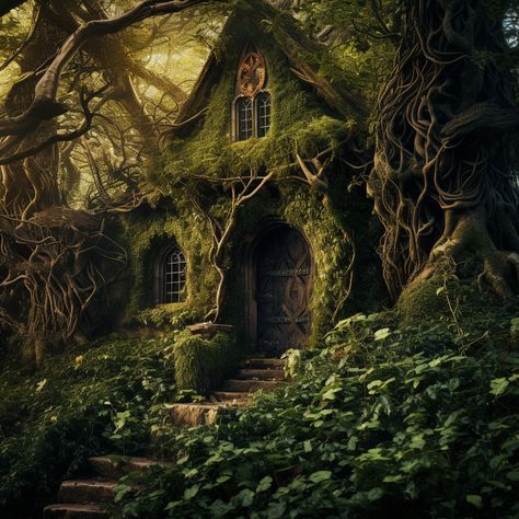 Overgrown Vines, Witch Cabin, Cottage Witch Aesthetic, Witch Hut, Gothic Cottage, Witch's House, Witches Cottage, Witchy House, Vine Drawing