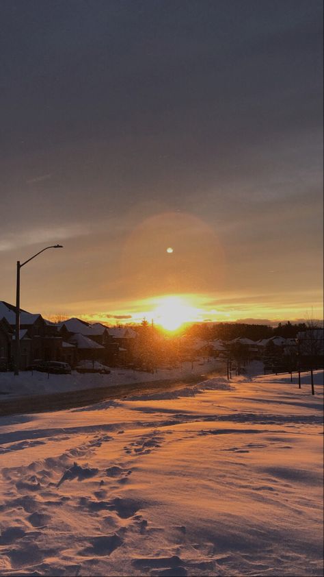 Sunset in canada, winter, with snow, aesthetic Sunset Snow Aesthetic, Canada Snow Aesthetic, Canada Aesthetic Winter, Sunset Snow, Snow Sunset, American Vibes, Snow Trails, Dark Kingdom, Canada Snow