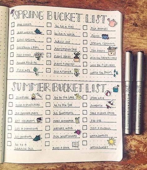 20 New Bullet Journal Ideas and Tips for Anyone Craving Organization - Lettering Header Font Notesbog Design, Bullet Journal Calendrier, Bullet Journal Collections, Diario Bullet, Spring Bucket List, Minimalist Bullet Journal, Bucket List For Teens, Bucket List Journal, Bullet Journal 2019