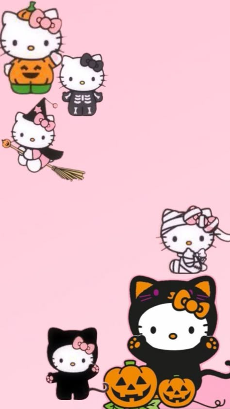 Hello kitty Halloween wallpaper cute pink Hello Kitty Halloween Wallpaper, Iphone Wallpaper Preppy, Pink Wallpaper Hello Kitty, Halloween Wallpaper Iphone Backgrounds, Hello Kitty Baby, Halloween Wallpaper Cute, Walpaper Hello Kitty, Hello Kitty Crafts, Hello Kitty Backgrounds