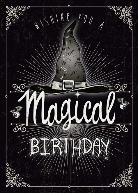 Happy Birthday! #October #Fall Happy Birthday Gothic, Happy Birthday Halloween, Happy Birthday Harry Potter, Cumpleaños Harry Potter, Magic Birthday, Magical Birthday, Birthday Greetings Friend, Happy Birthday Greetings Friends, Happy Birthday Wishes Cards