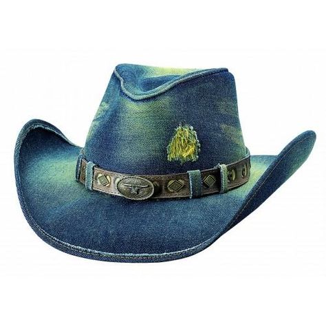 Perfect for any outfit the Nonstop features Denim material, a pinchfront crown, amd a leather-like hatband with a bullhead concho centered around diamond-like studs. • Bullhead Concho• Pinchfront Crown• Denim Material• 3 3/4" Brim Womens Western Hats, Denim Cowgirl, Straw Cowboy Hat, Cowgirl Hat, Western Hats, Cowgirl Hats, Hat Band, Cowboy Hat, Non Stop