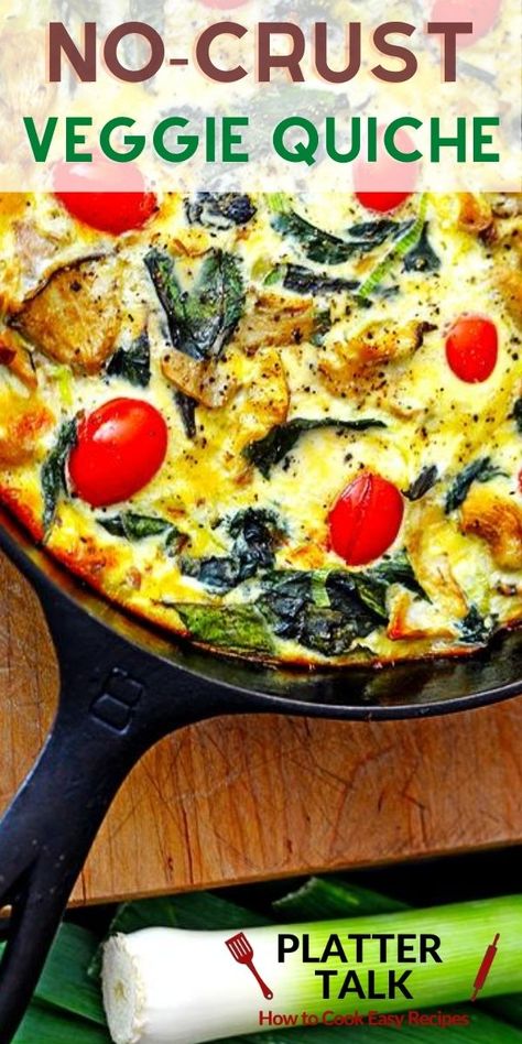 Crust Free Quiche, Quiche No Crust Recipes, Quiche Recipes Easy No Crust, Ww Quiche Recipes, Quish Recipes Easy No Crust, No Crust Quiche Recipes Easy, Quiche Recipes No Crust, No Crust Quiche Recipes, Vegetable Quiche Recipes Easy