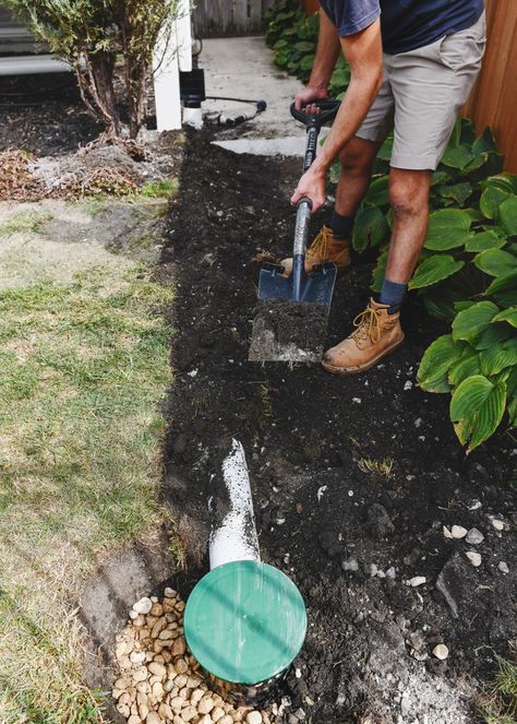 Downspout Extension, Paver Path, Porch Supports, Yellow Brick Home, White Spray Paint, Brick Home, Outdoor Inspirations, Brick House, Trim Color