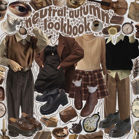 Halloween Fashion Outfits, Autumn Lookbook, Neutral Autumn, Dark Academia Look, Niche Aesthetic, Outfit Dark, Academia Style, Autumn Clothing, Follow My Page