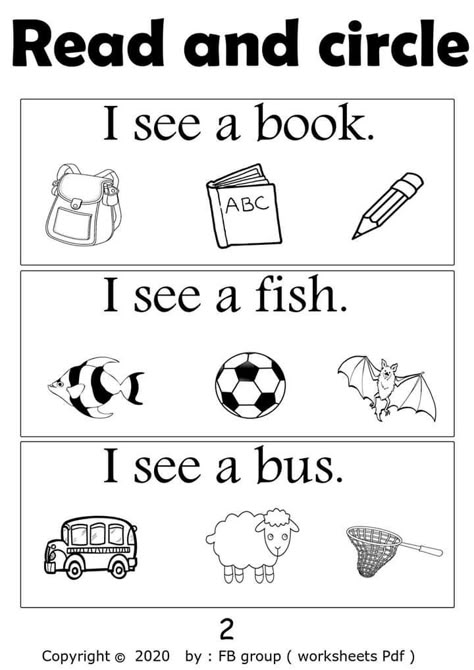 Soal Tk, Circle Worksheet, Kindergarten Phonics Worksheets, English Worksheets For Kindergarten, Kindergarten Reading Activities, Homeschool Preschool Activities, Kindergarten Reading Worksheets, English Activities For Kids, Preschool Reading