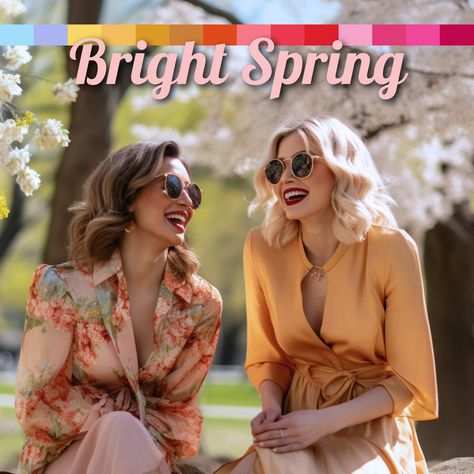 Bright Spring Color Palette & Full Guide: All You Need to Know Fall Outfits For Bright Spring, Bright Spring Fall Wardrobe, Bright Spring Soft Classic, Bright Spring Office Wardrobe, Clear Spring Makeup Looks, Bright Spring Color Palette Neutrals, Bright Spring Eye Makeup, Bright Spring Makeup Palette, Bright Spring Blonde Hair