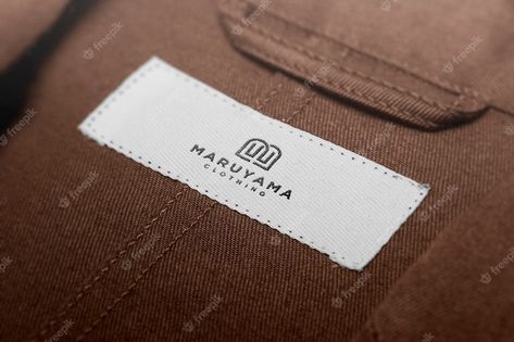 Premium PSD | Logo mockup label tag Pajamas Ideas, Logo Mockups Psd, Clothing Labels Design, Luxury Packaging Design, Embroidered Labels, 50% Logo, Logo Design Process, Label Tag, Logo Mockup