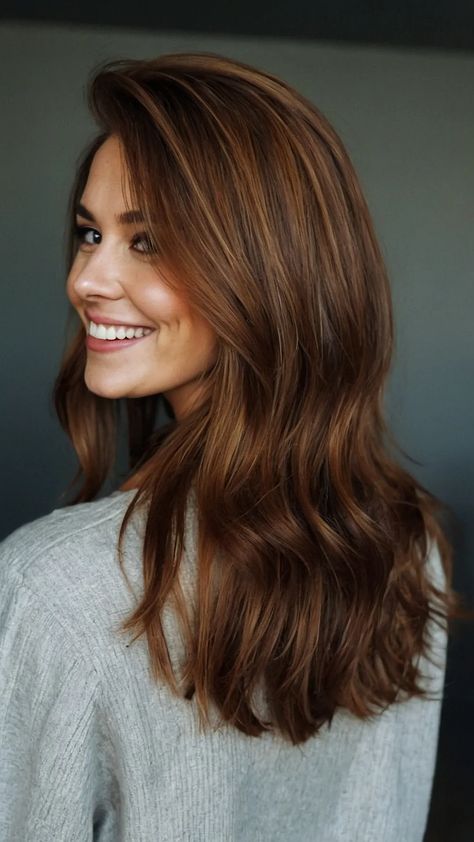 Embrace the Brown: 15 Creative Hair Ideas You’ll Love 45 Red Brown Hair With Blue Eyes, Chocolate Hair Caramel Highlights, Chocolate Brown Hair With Auburn Highlights, Brown Hair Chestnut Highlights, Few Blonde Highlights On Brown Hair, Ginger With Brown Lowlights, Chestnut Brown Hair Highlights, Subtle Ginger Highlights In Brown Hair, Fall Highlights For Brown Hair Straight