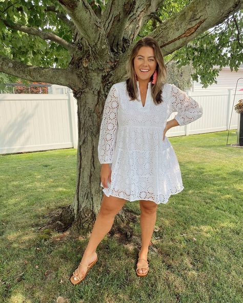 White Dress Outfit Shoes, Shoes With White Dress, Wedding Shower Outfit, Walmart Dresses, White Jumpsuit Dress, White Dress Outfit, Things To Wear, Casual Dresses Plus Size, Bridal Shower Outfit