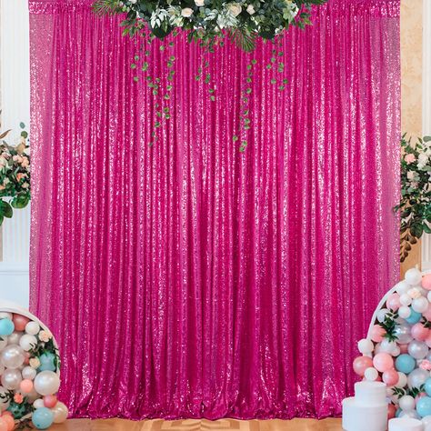 PRICES MAY VARY. sequin fabric Imported Sequin Backdrop Curtain √ Sequin Curtains Panel : 1PC 4FTx8FT Height Fabric Sequin Backdrop Fuchsia Curtains √ High Quality & Affordable Price of Backdrop Curtains , High Density Delicated Packaging with Finished Edges Sequin Photo Backdrop √ SEAMLESS of Sequin Backdrop : One Complete Seamless Sparkly Sequin Backdrop Curtains Photo Booth Backdrop ;Please Shake Gently Before Using It. √ Sheer Curtans Easy Set Up:The 4" rod pocket design fits any standard or Pink Sequin Backdrop, Sequin Photo Backdrop, Wedding Drapes, Gold Sequin Tablecloth, Backdrops Wedding, Sequin Curtains, Glitter Curtains, Glitter Backdrop, Backdrop Curtains