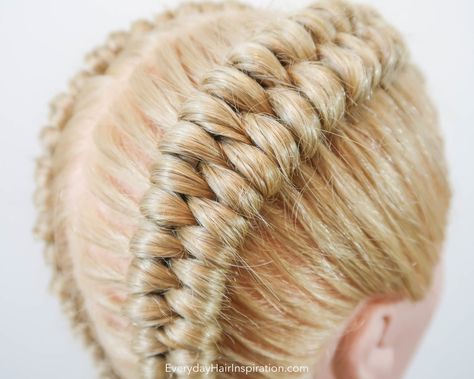 How To Do A Dutch Infinity Braid, Dutch Infinity Braid Step By Step, Dutch Infinity Braid Tutorials, Infinity Dutch Braid, Dread Braid Styles, Dutch Infinity Braid, Viking Dreads, Braid For Beginners, Knotted Bun Tutorial