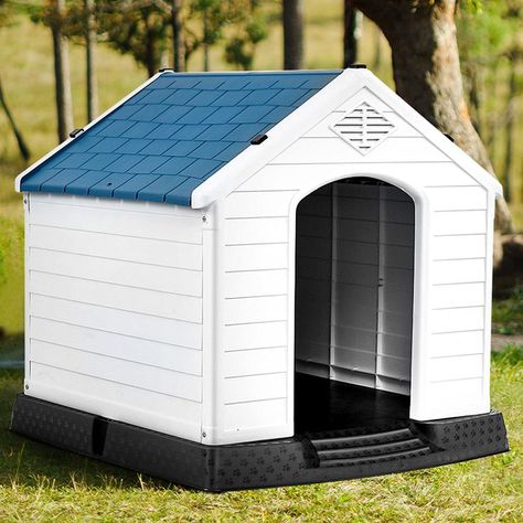 Giantex Plastic Dog House Waterproof Ventilate Pet Kennel with Air Vents and Elevated Floor for Indoor Outdoor Use Pet Dog Ho Backyard Dog Kennel, Elevated Floor, Plastic Dog House, Cat Feeding Station, Wooden Dog House, Outdoor Dog House, Large Dog House, Cat Patio, Outdoor Cat Enclosure