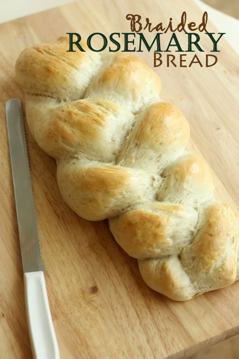 This bread is super easy to make, is fun for kids to help with and makes a great side to a veggie-filled soup!  #homemadebread #rosemary Imbolc Recipes, Braided Bread Recipe, Rosemary Bread, Braided Bread, Piece Of Bread, Bread Machine, Bread Rolls, Naan, Homemade Bread