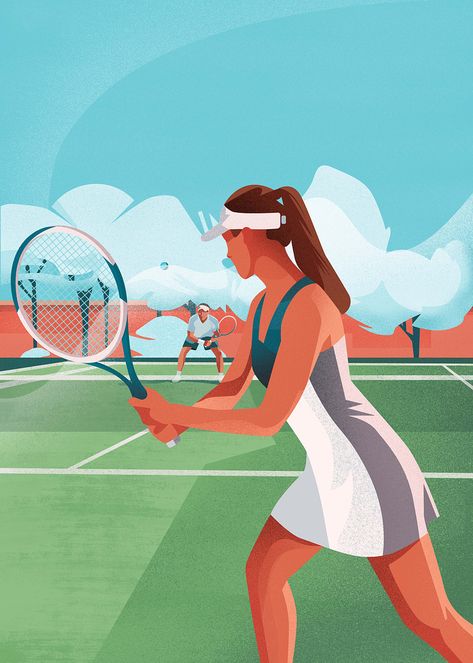 Tennis Illustration Art, Tennis Painting, Tennis Cartoon, Tennis Images, Tennis Illustration, Tennis Drawing, Tennis Artwork, Tennis Wallpaper, Tennis Art