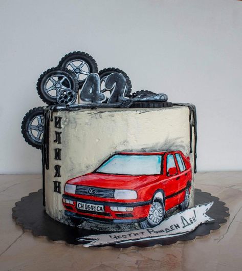 Car Guy Cake Ideas, Toyota Cake, Car Cakes For Men, Racing Cake, Pastel Rainbow Cake, Cake Design For Men, Car Cakes, Topper Name, Rainbow Cake Topper